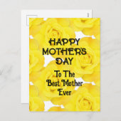 Happy Moederdag Yellow Floral Custom Bericht Feestdagenkaart (Voorkant / Achterkant)