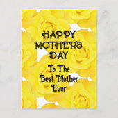 Happy Moederdag Yellow Floral Custom Bericht Feestdagenkaart (Voorkant)