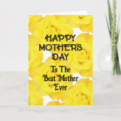 Happy Moederdag Yellow Floral Custom Text 2025 Feestdagen Kaart (Voorkant)