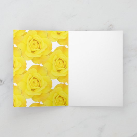 Happy Moederdag Yellow Floral Custom Text 2025 Feestdagen Kaart (Binnen)