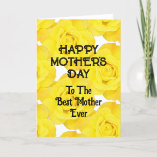 Happy Moederdag Yellow Floral Custom Text 2025 Feestdagen Kaart