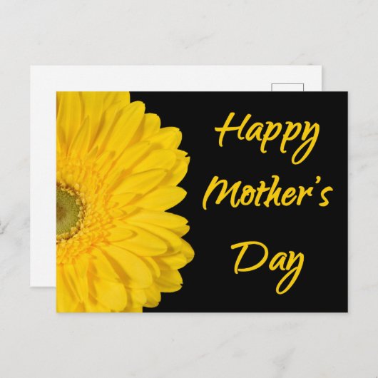 Happy Moederdag Yellow Flower Briefkaart (Voorkant / Achterkant)