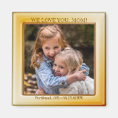 Happy Moederdag Yellow Photo Magnet (Voorkant)