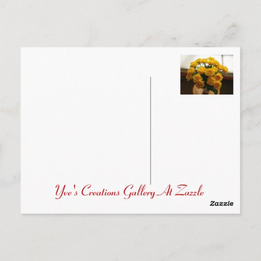 Happy Moederdag Yellow Roses Briefkaart (Achterkant)