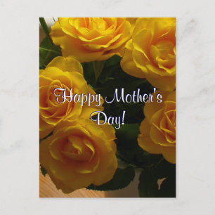 Happy Moederdag Yellow Roses Briefkaart