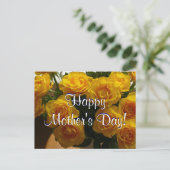 Happy Moederdag Yellow Roses I Briefkaart (Staand voorkant)