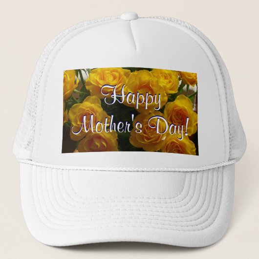 Happy Moederdag Yellow Roses Trucker Pet (Voorkant)