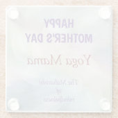 Happy Moederdag Yoga Mama design Glazen Onderzetter (Achterkant)