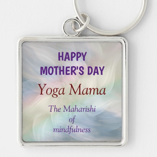 Happy Moederdag Yoga Mama Design Kaart Sleutelhanger (Voorkant)