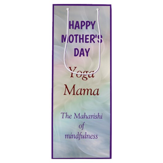 Happy Moederdag Yoga Mama design Wijn Cadeautas (Voorkant)