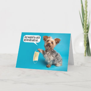 Happy Moederdag Yorki met gezichtsmasker Humor Kaart