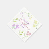 Happy Moederdag Zachte Bloemen Waterverf Pastel Servet (Hoek)