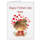 Happy Moederdag, zuster Cute Duck Red Boots (Voorkant)