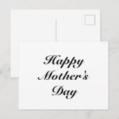 Happy Moederdag zwart elegant klassiek script Briefkaart (Voorkant / Achterkant)