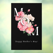 Happy Moederdag Zwart Modern Creative Flower Raamsticker (Vel 3)