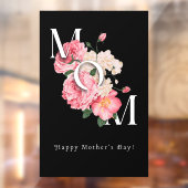 Happy Moederdag Zwart Modern Creative Flower Raamsticker (Vel 2)