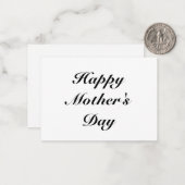 Happy Moederdag zwart script klassieker elegant Notitiekaartje (Voorkant / Achterkant in situ)
