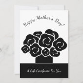 Happy Moederdag Zwart Wit Cadeaubon (Voorkant)