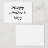 Happy Moederdag zwart wit elegante klassieker Advieskaart (Voorkant / Achterkant)