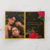 Happy Moederdag zwarte rode rozen Folie Feestdagenkaart (Binnenlaag)