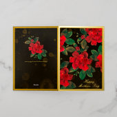 Happy Moederdag zwarte rode rozen Folie Feestdagenkaart (Buiten Laag)