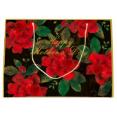 Happy Moederdag zwarte rode rozen Groot Cadeauzakje (Voorkant)