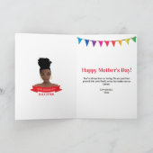 Happy Moederdag, zwarte vrouw, kleurrijke banner Kaart (Binnen)
