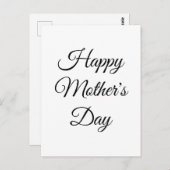 Happy Moederdag, zwarte witte elegant klassiek Briefkaart (Voorkant / Achterkant)