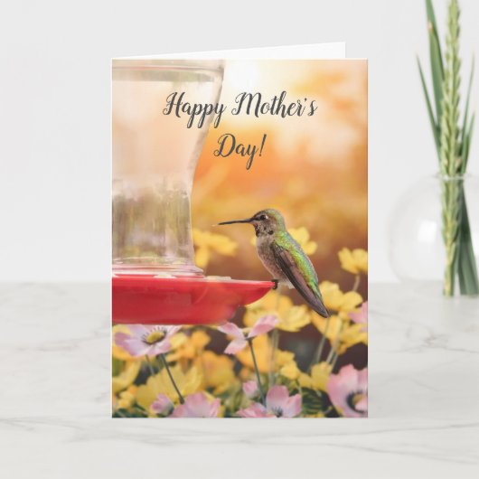 Happy Moeders Annas Hummingbird Wenskaart Kaart (Voorkant)