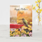 Happy Moeders Annas Hummingbird Wenskaart Kaart (Gele Bloem)