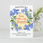 Happy Moeders Day brunch floral Invitation Kaart (Staand voorkant)