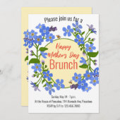 Happy Moeders Day brunch floral Invitation Kaart (Voorkant / Achterkant)