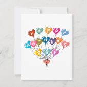 Happy Moeders Day Colorful Heart Balloons Kaart (Voorkant)