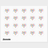 Happy Moeders Day Colorful Heart Balloons Ronde Sticker (Vel)