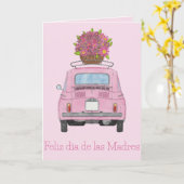 Happy Moeders Day Fiat 500 Kaart (Gele Bloem)