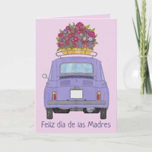 Happy Moeders Day Fiat 500 Kaart (Voorkant)