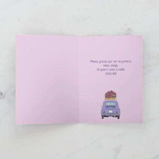 Happy Moeders Day Fiat 500 Kaart (Binnen)