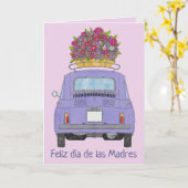 Happy Moeders Day Fiat 500 Kaart (Gele Bloem)