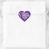 Happy Moeders Day Heart Shape Paars Hart Sticker (Tas)