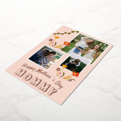 Happy Moeders Day Mammie Bloem 3 Foto Gold Folie Feestdagenkaart (Gedraaid)