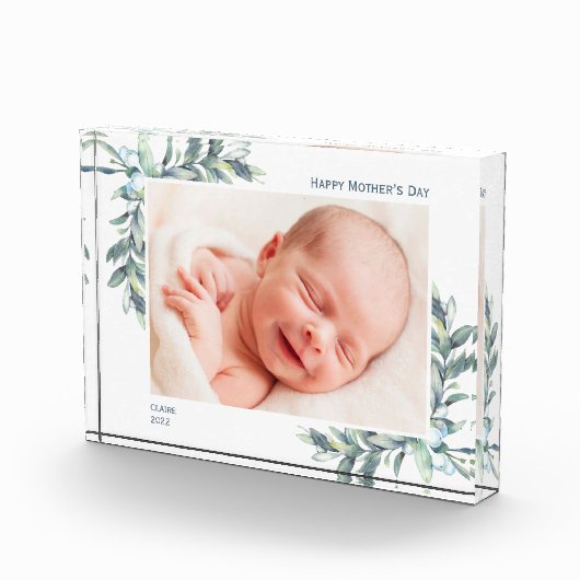 Happy Moeders Day Photo Block met Leaves Berries Fotoblokken (Rechts)