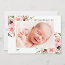 Happy Moeders Day Photo Card met roze rozen