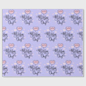 Happy Moeders roze Harten Dag Moderne Typografie Cadeaupapier (Vlak)