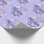 Happy Moeders roze Harten Dag Moderne Typografie Cadeaupapier (Hoek)