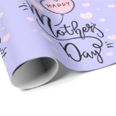Happy Moeders roze Harten Dag Moderne Typografie Cadeaupapier (Rol Hoek)
