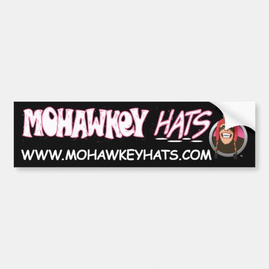 Happy Mohawkey Monkey bumper sticker (Voorkant)