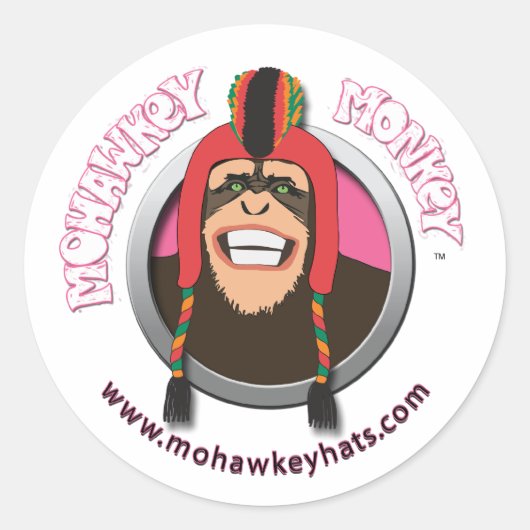 Happy Mohawkey Monkey sticker (Voorkant)