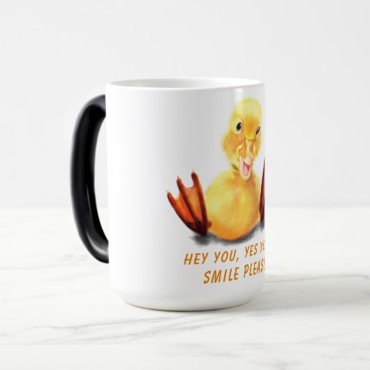 Happy Mok Funny Yellow Duck - Aangepaste tekst (Voorkant links)