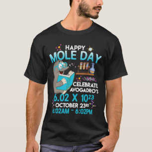 Happy Mole Day Oktober 23rd Chemistry Teacher Stud T-shirt