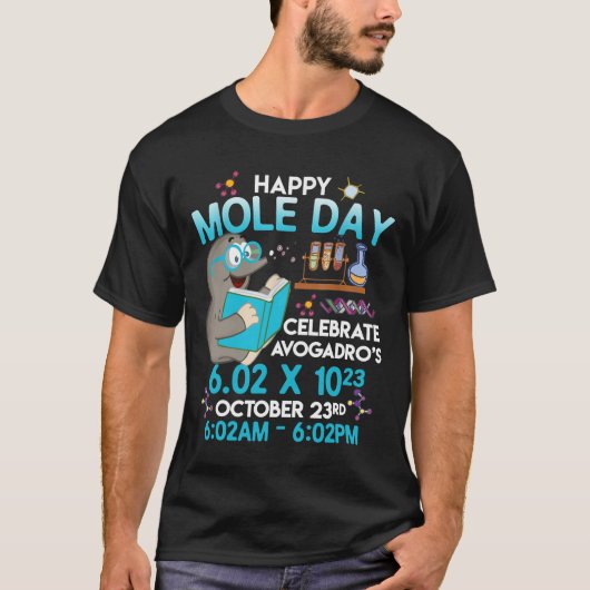 Happy Mole Day Oktober 23rd Chemistry Teacher Stud T-shirt (Voorkant)